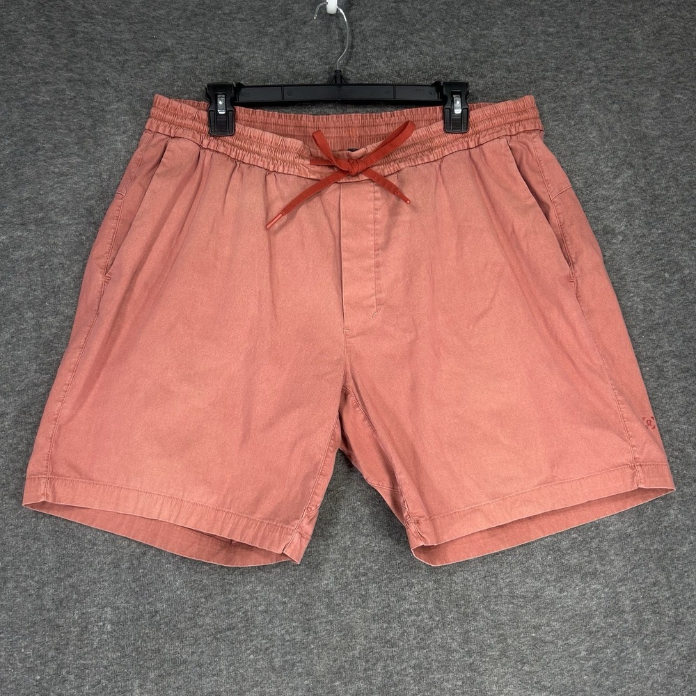 Lululemon Bowline Shorts‎ Mens 2XL Washed Cayenne Drawstring unlined 8" inseam
